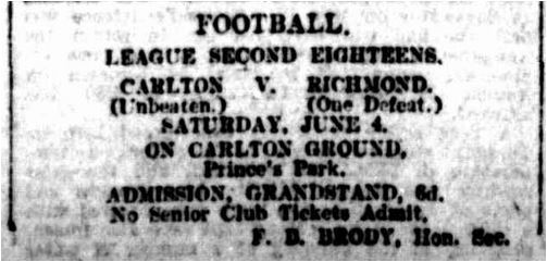 1927 Reserves advert Argus June 03 Capture.jpg